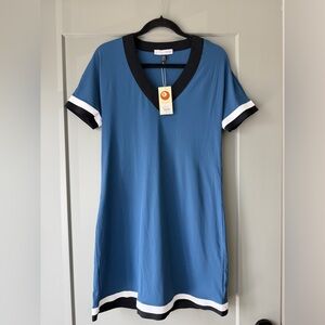 SHAN Blue and Black Swim Coverup